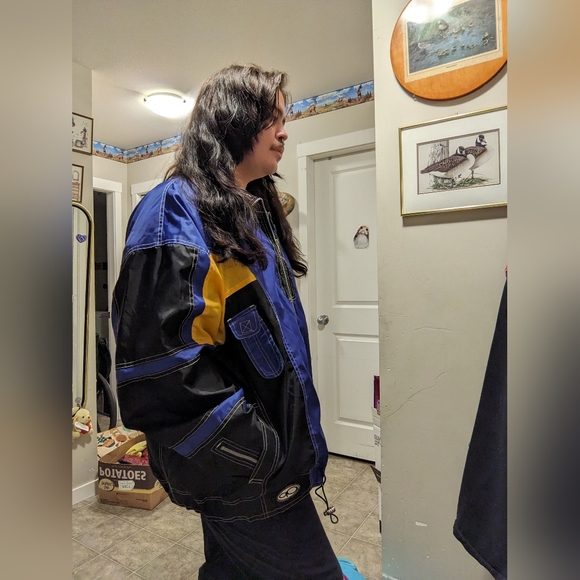 Y2K 90s Color Block Windbreaker jacket - Picture 2 of 8